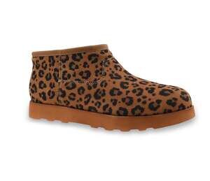Time and Tru Women's Micro Leopard Print Genuine Suede Boots Size 7